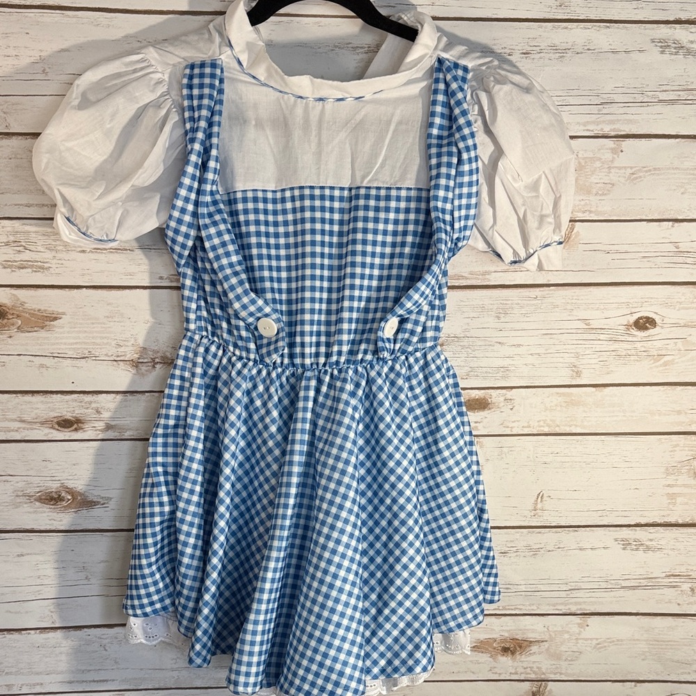 Rubies Dorothy Wizard Of Oz Halloween Costume Blue White Puff Sleeve Dress Girls